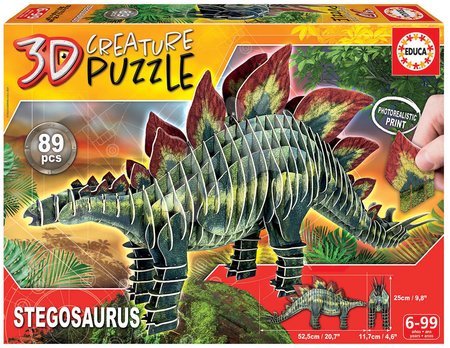 Puzzle - Puzzle dinosaurus Stegosaurus 3D Creature Educa 89 dielov od 6 rokov