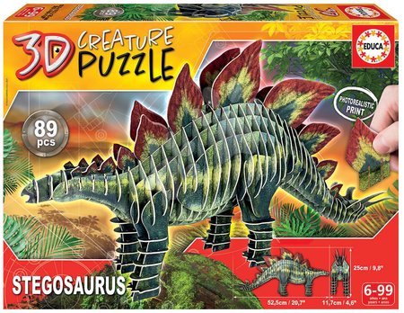 Dlouhé zimní večery - Puzzle dinosaurus Stegosaurus 3D Creature Educa