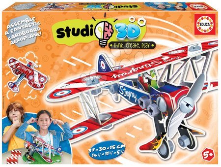 Puzzle a společenské hry - Puzzle dopravní prostředky Airplane 3D Studio Educa s plastovými šrouby od 5 let