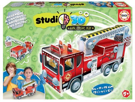 Puzzle - Puzzle közlekedési eszközök Firemen's Truck 3D Studio Educa 