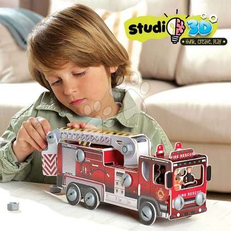 Puzzle și jocuri de societate - Puzzle mijloace de transport Firemen's Truck 3D Studio Educa _1