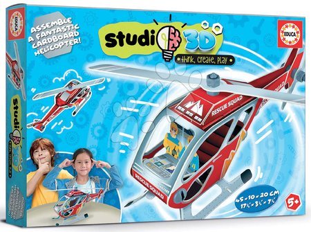 Puzzle a společenské hry - Puzzle dopravní prostředky Helicopter 3D Studio Educa s plastovými šrouby od 5 let