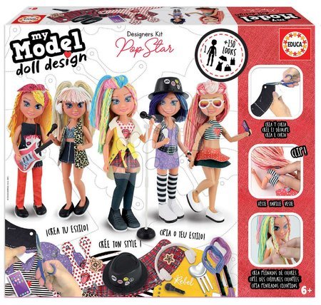 Ručné práce a tvorenie - Kreatívne tvorenie Design Your Doll Pop Star Educa