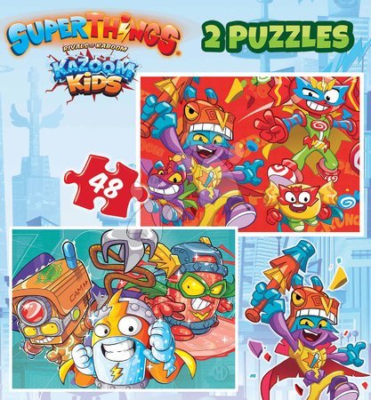 Dětské puzzle do 100 dílků - Puzzle Superthings Educa 2 x 48 dílků od 4 let_1