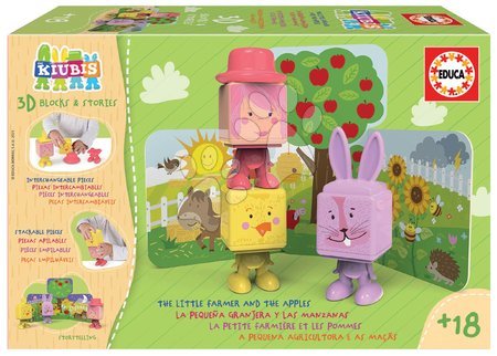 Puzzle i gry towarzyskie - Układanka Kiubis 3D Blocks & Stories The Little Farmer and the Apples Educa