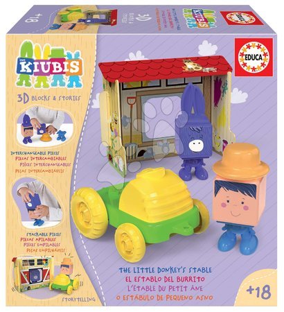 Puzzle - Építőjáték Kiubis 3D Blocks & Stories The Little Donkey´s stable Educa