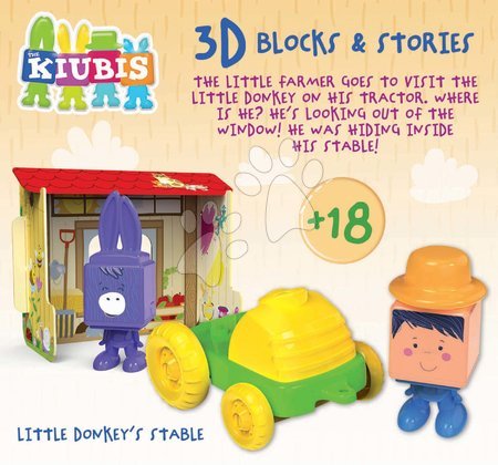 Puzzle 3D - Joc de construit Kiubis 3D Blocks & Stories The Little Donkey´s stable Educa_1