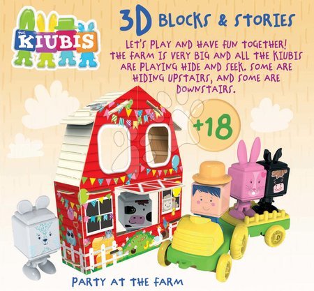 Puzzle și jocuri de societate - Joc de construit Kiubis 3D Blocks & Stories Party at the Farm Educa_1