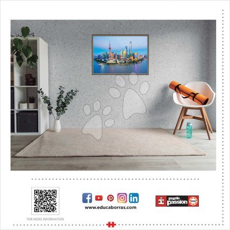 Puzzle 1000 teilig - Puzzle Shanghai Skyline at Sunset Educa_1