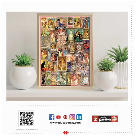 1000 darabos puzzle - Puzzle Art Nouveau Poster Collage Educa_1