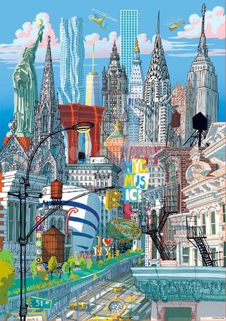Puzzle 1000 dílků - Puzzle New York Carlo Stanga Educa - 2