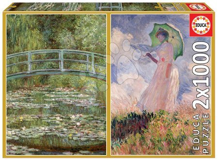 Igrače za vse od 10. leta - Puzzle Claude Monet - The Water-Lily Pond - Woman with Parasol Turned to the Left Educa