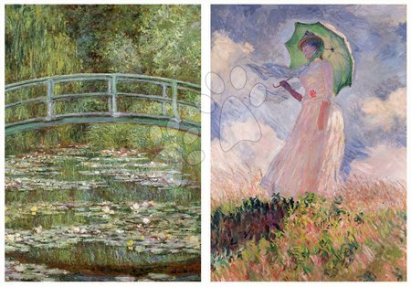 Puzzle 1000 dielne - Puzzle Claude Monet - The Water-Lily Pond - Woman with Parasol Turned to the Left Educa_1