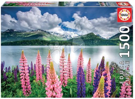 Puzzle i društvene igre - Puzzle Lupins On The Shores of Lake Sils Switzerlland Educa