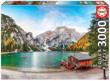 Puzzle 3000 dielne - Puzzle Braies Lake at Autumn Educa