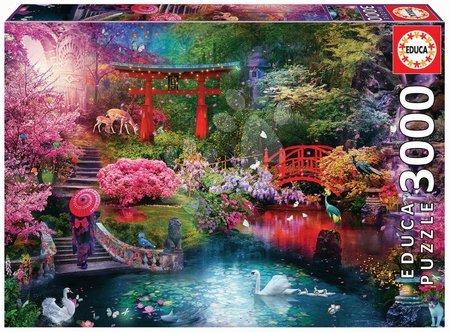 Puzzle 3000 dílků - Puzzle Japanese Garden at Autumn Educa