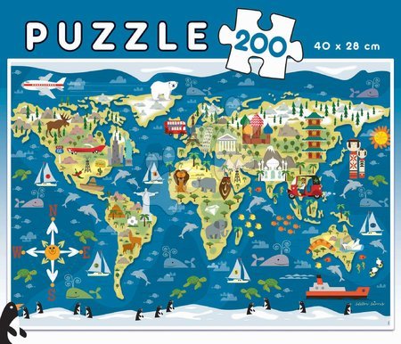 Dětské puzzle od 100–300 dílků - Puzzle World Map Sean Sims Educa_1