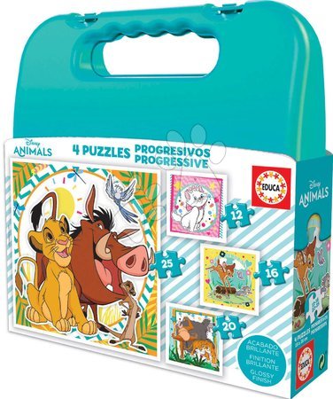 Puzzle progresiv pentru copii - Puzzle Disney Animals în valiză Progressive Educa