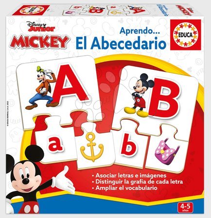 Spoločenské hry pre deti - Náučná hra Učíme sa Písmenká abecedy Mickey & Friends Educa