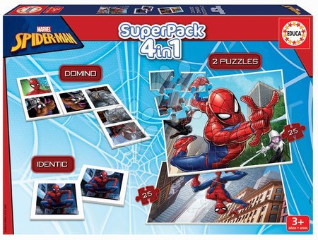 Puzzle a spoločenské hry - Superpack 4v1 Spider-man Educa