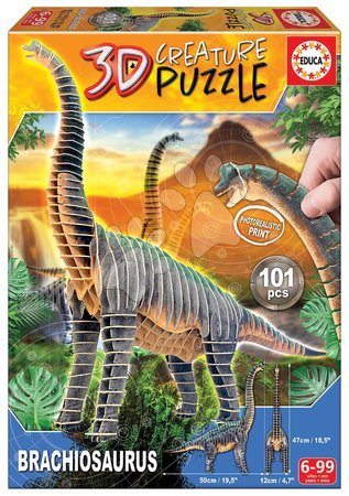 Puzzle in družabne igre - Puzzle dinozaver Brahiozaver 3D Creature Educa