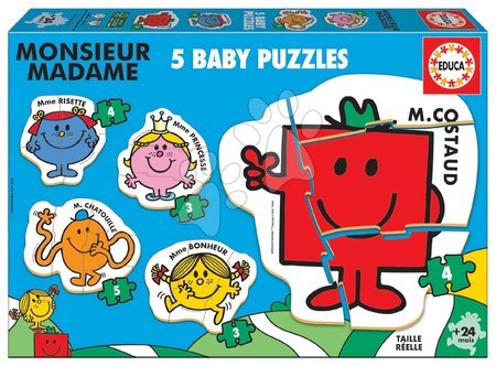Puzzle pre najmenších - Puzzle pre najmenších Baby Puzzles Monsieur Madame Educa