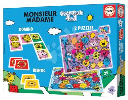 Puzzle infantiles progresivos - Superpack 4v1 Monsieur Madame Educa - 2