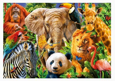 Puzzle cu 500 de bucăți  - Puzzle Wild Animal Collage Educa_1