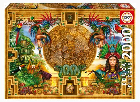 Puzzle 2000 dílků - Puzzle Aztec Mayan Montage Educa