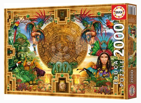 Puzzle 2000 dílků - Puzzle Aztec Mayan Montage Educa_1