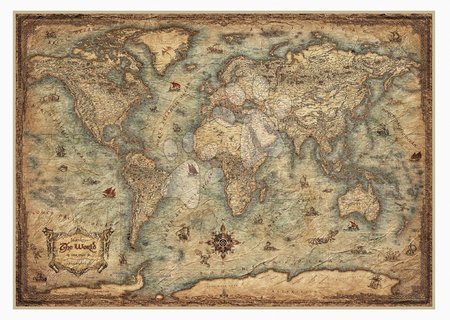 Puzzle cu 3000 de bucăți - Puzzle Map of the World Educa_1