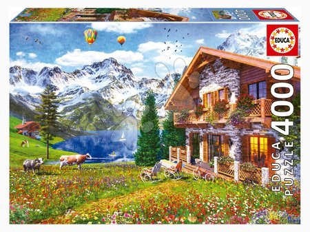 Puzzle a spoločenské hry - Puzzle Chalet in the Alps Educa