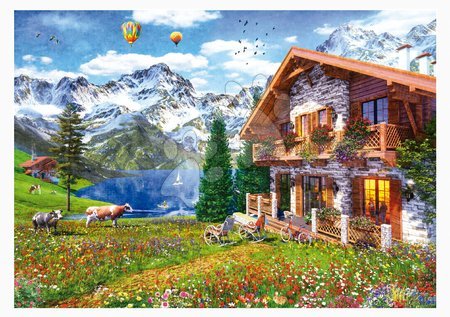Puzzle 4000 - 8000 dielne - Puzzle Chalet in the Alps Educa_1