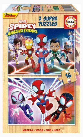 Spiderman - Dřevěné puzzle Spidey & his Amazing Friends Educa