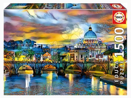 1500 darabos puzzle - Puzzle St. Peter´s Basilica and the St. Angelo Bridge Educa