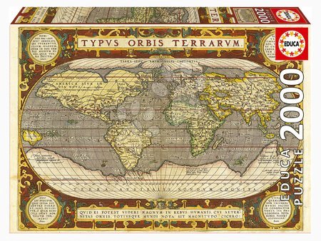 Puzzle 2000 dielne - Puzzle Map of the World Educa