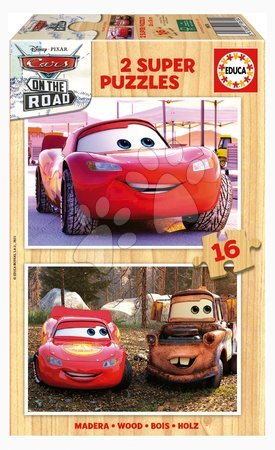 Drevené Disney puzzle - Drevené puzzle Cars on the Road Educa