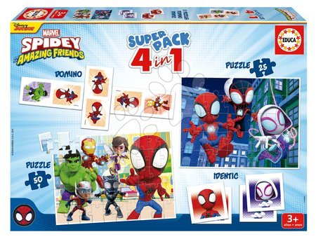 Progresivní dětské puzzle - Superpack 4v1 Spidey and his amazing friends Educa