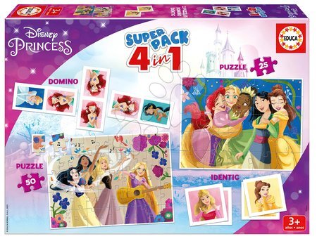 Progresivní dětské puzzle - Superpack 4v1 Disney Princess Educa