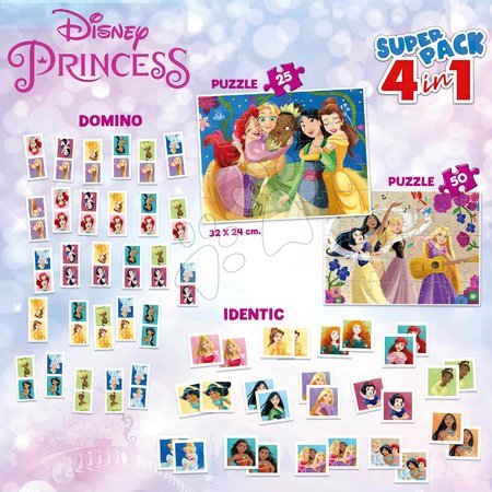 Puzzle pre deti - Superpack 4v1 Disney Princess Educa_1