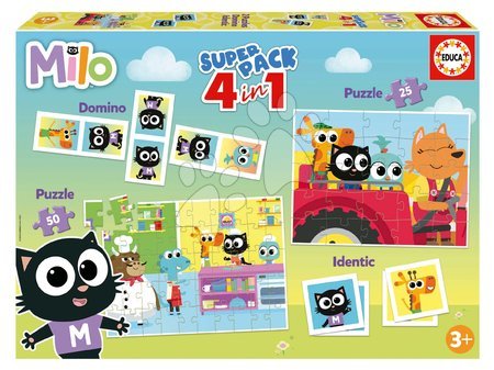 Puzzle progresiv pentru copii - Superpack 4în1 Milo Educa