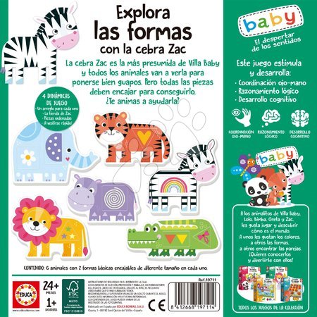 Puzzle dla najmłodszych - Gra edukacyjna dla najmłodszych Explore shapes with Zebra Zac Educa - 2