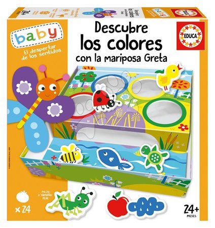 Puzzle pre najmenších - Náučná hra pre najmenších Discover the colours with the Butterfly Greta Educa