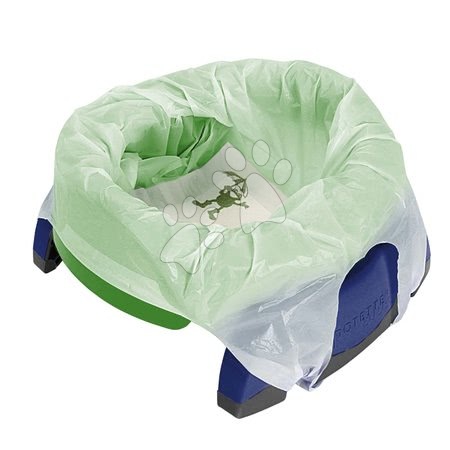 Kahlice i nastavci za WC - 0003 POTETTE PLUS® 2v1 - cestovný nočník / redukcia na WC zeleno-modrá - 6