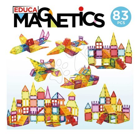 Jucării de construit BIG-Bloxx ca și lego - Joc de construit 3D magnetic extra mare Magnetics Building Tiles Educa - 1