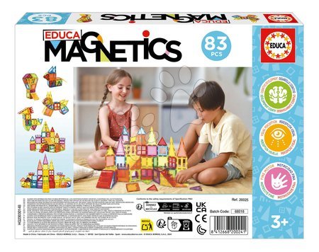 Jucării de construit BIG-Bloxx ca și lego - Joc de construit 3D magnetic extra mare Magnetics Building Tiles Educa - 3
