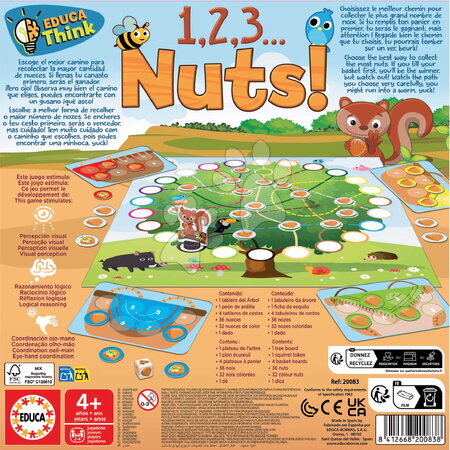Cizojazyčné společenské hry - Společenská hra Sbírání oříšků Think 1,2,3 Nuts Educa - 2