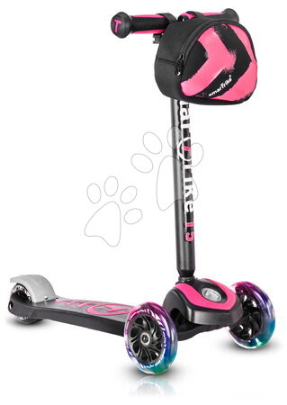 Scooters - Triciclo infantil com rodas iluminadas e mochila T5 Pink smarTrike