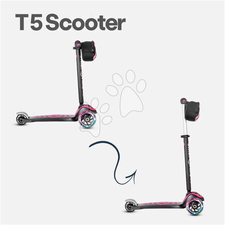 Háromkerekű rollerek - Háromkerekű roller világító kerekekkel és hátizsákkal T5 Pink smarTrike - 8