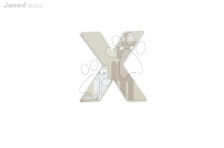 Kojenecké potřeby - Dřevěné písmeno X ABCDeco Janod lepící 10 cm béžové/hnědé od 3 let_1
